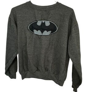 Batman High End Six Flags Rollercoaster Youth XL Women’s XS Gray Sweatshirt